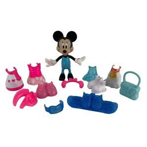 Minnie Mouse Snap & Style Winter Snowboard Ice Skating Lot‎ of 12 Posable Doll